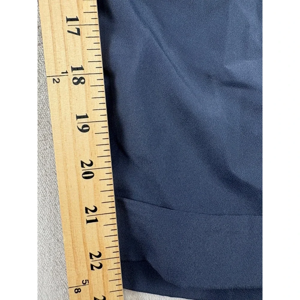 BCBGeneration Navy Blue Paperbag Waist Tie Tapered Crop Pants Womens 10